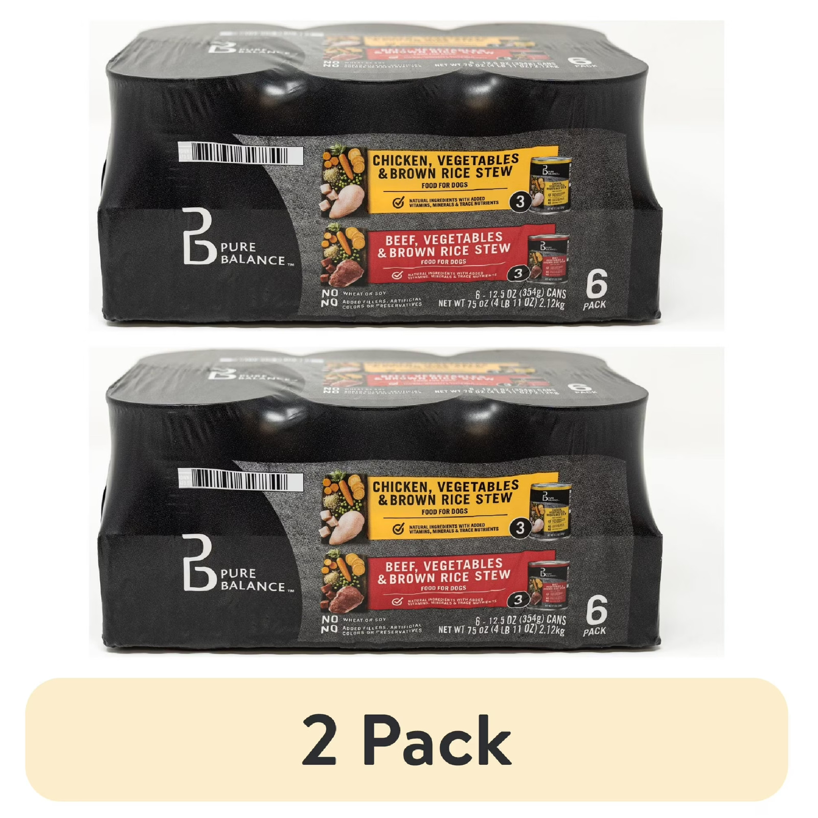 Pure Balance Beef Stew and Chicken Stew Wet Dog Food Variety Pack ( 2 Pack)