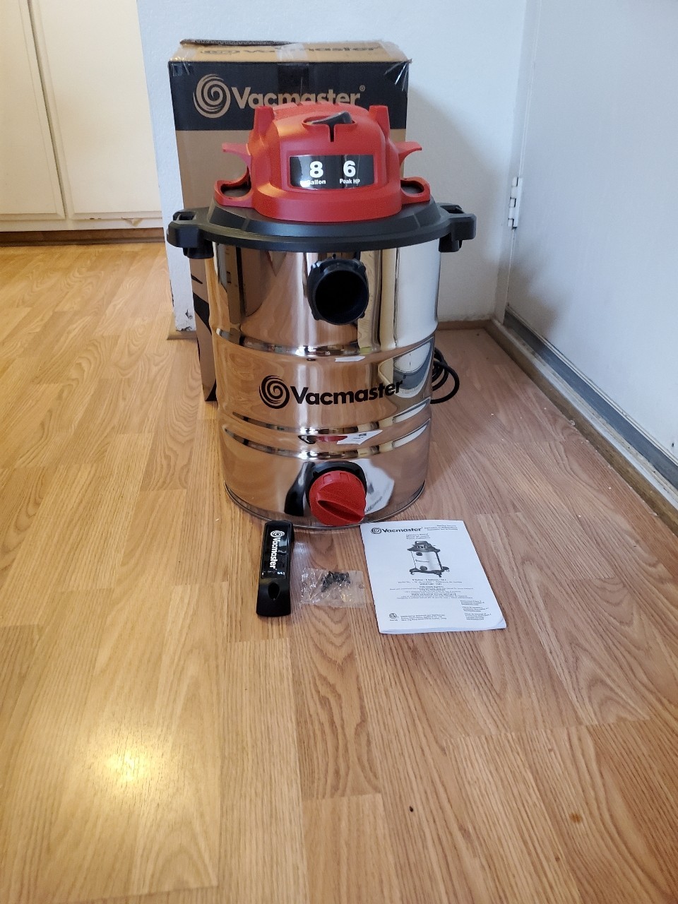 Vacmaster VOC812SF 8-Gal Wet/Dry Vacuum Only, Stainless Steel Tank No Attachment Vacmaster VOC812SF 8-Gal Wet/Dry Vacuum Only, Stainless Steel Tank No Attachment