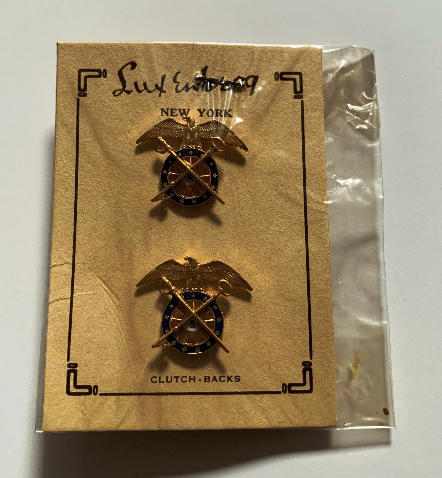 MS005 Genuine WW2 Luxenberg New York US Army Quartermaster Corps insignia Pins MS005 Genuine WW2 Luxenberg New York US Army Quartermaster Corps insignia Pins