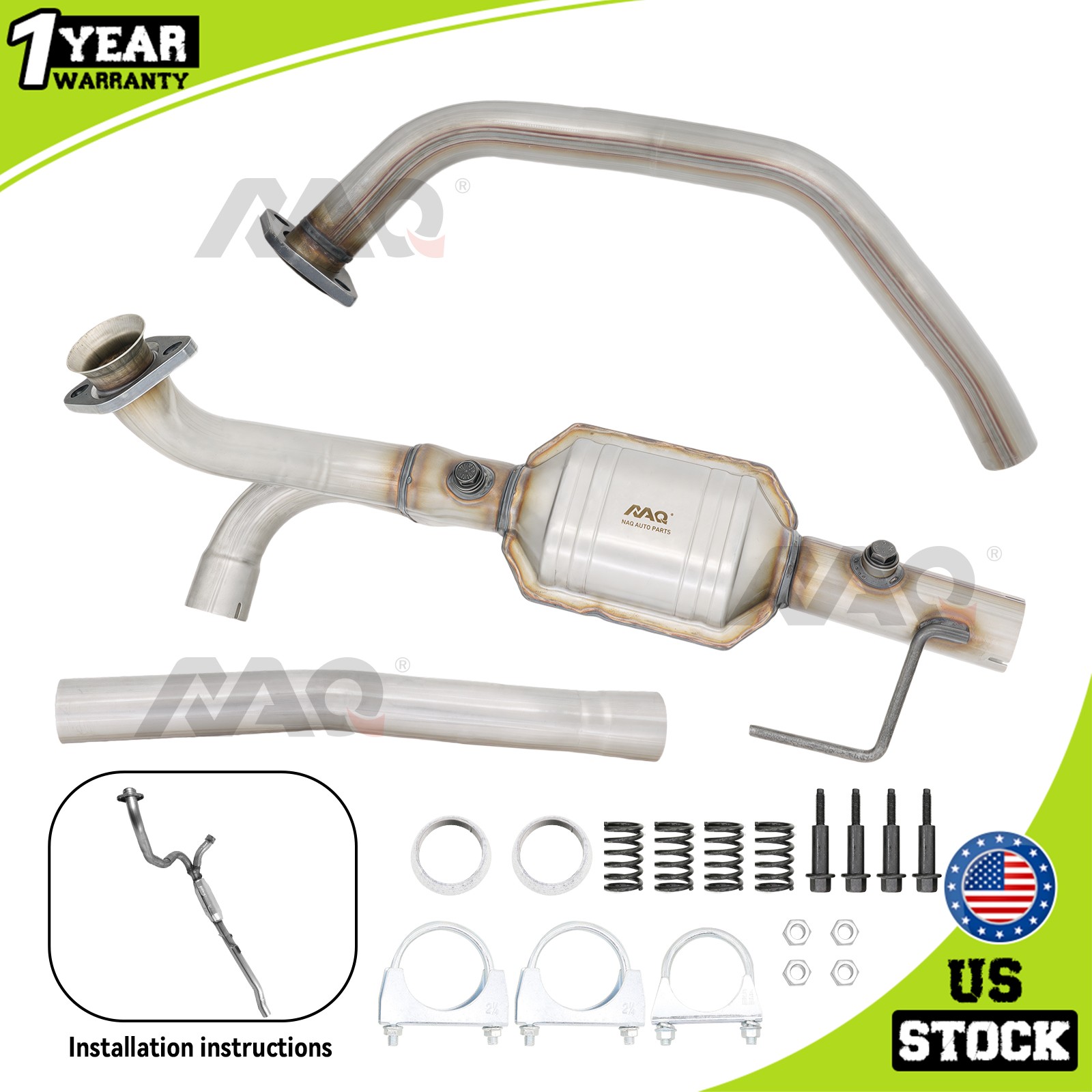 Front Y- Catalytic Converter For 2002-2003 Dodge Ram 1500 4.7L 4WD | Federal New