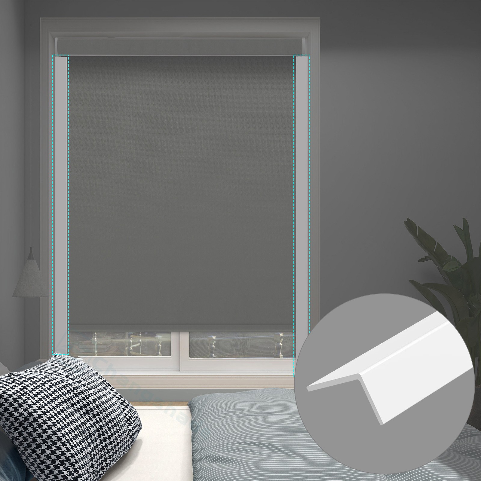 Changshade CUSTOM 100% Blackout Electric Roller Shade Motorized Window Blinds