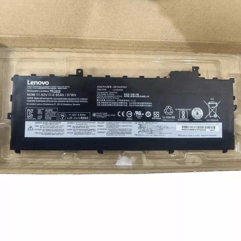 New Genuine 01AV430 01AV494 Battery for Lenovo ThinkPad X1 Carbon 5th 6th Gen