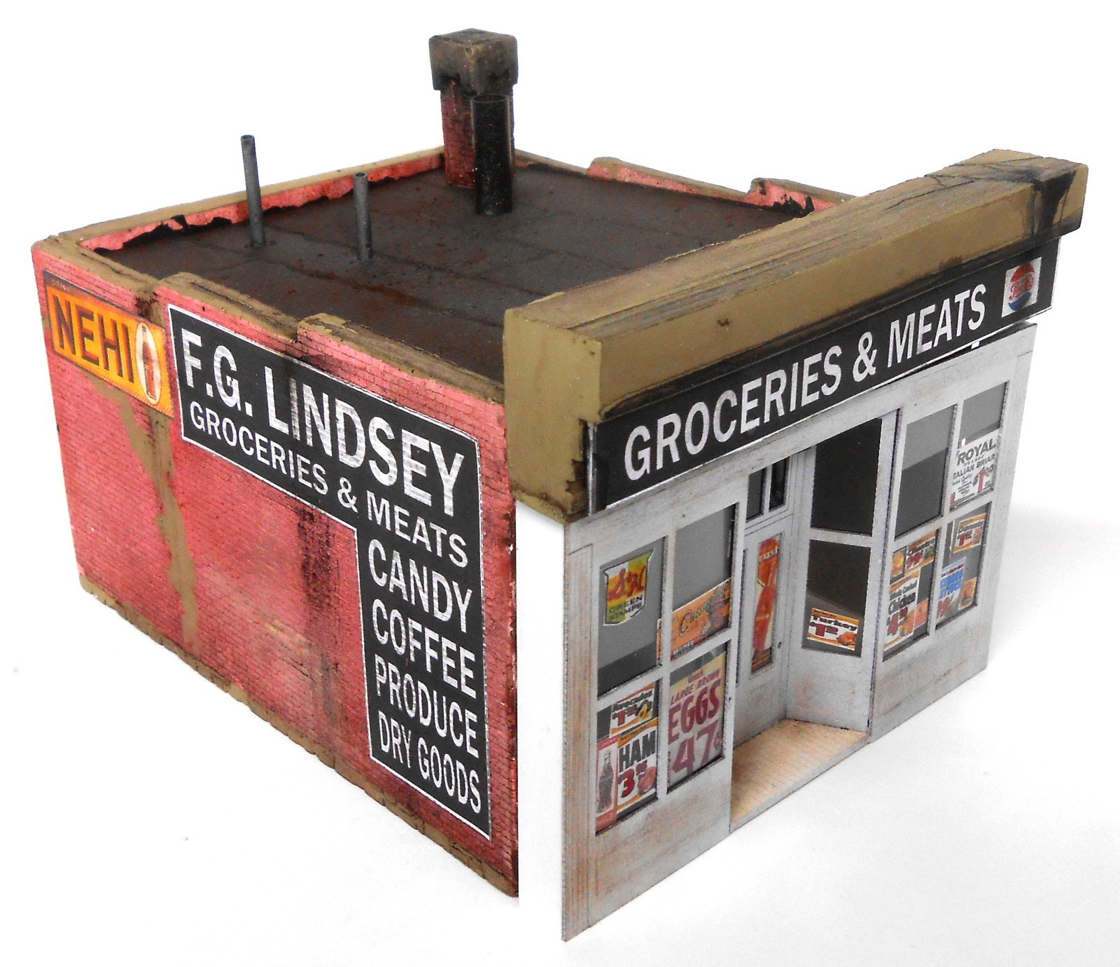 Downtown Deco O Scale Lindsey\'s Grocery Craftsman Building Kit + $25 Detail Set