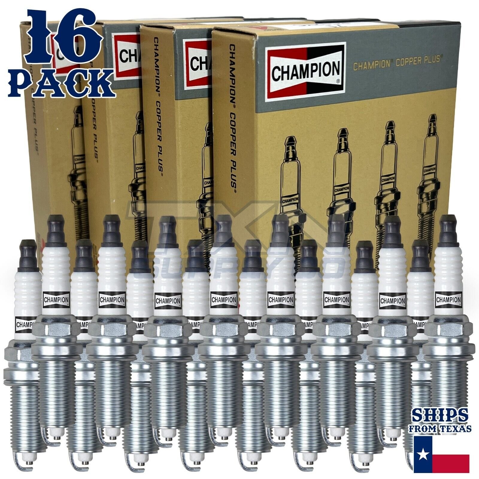 16 Pack Champion Copper Plus Spark Plugs for 2014-2020 Ram 5500 6.4L V8