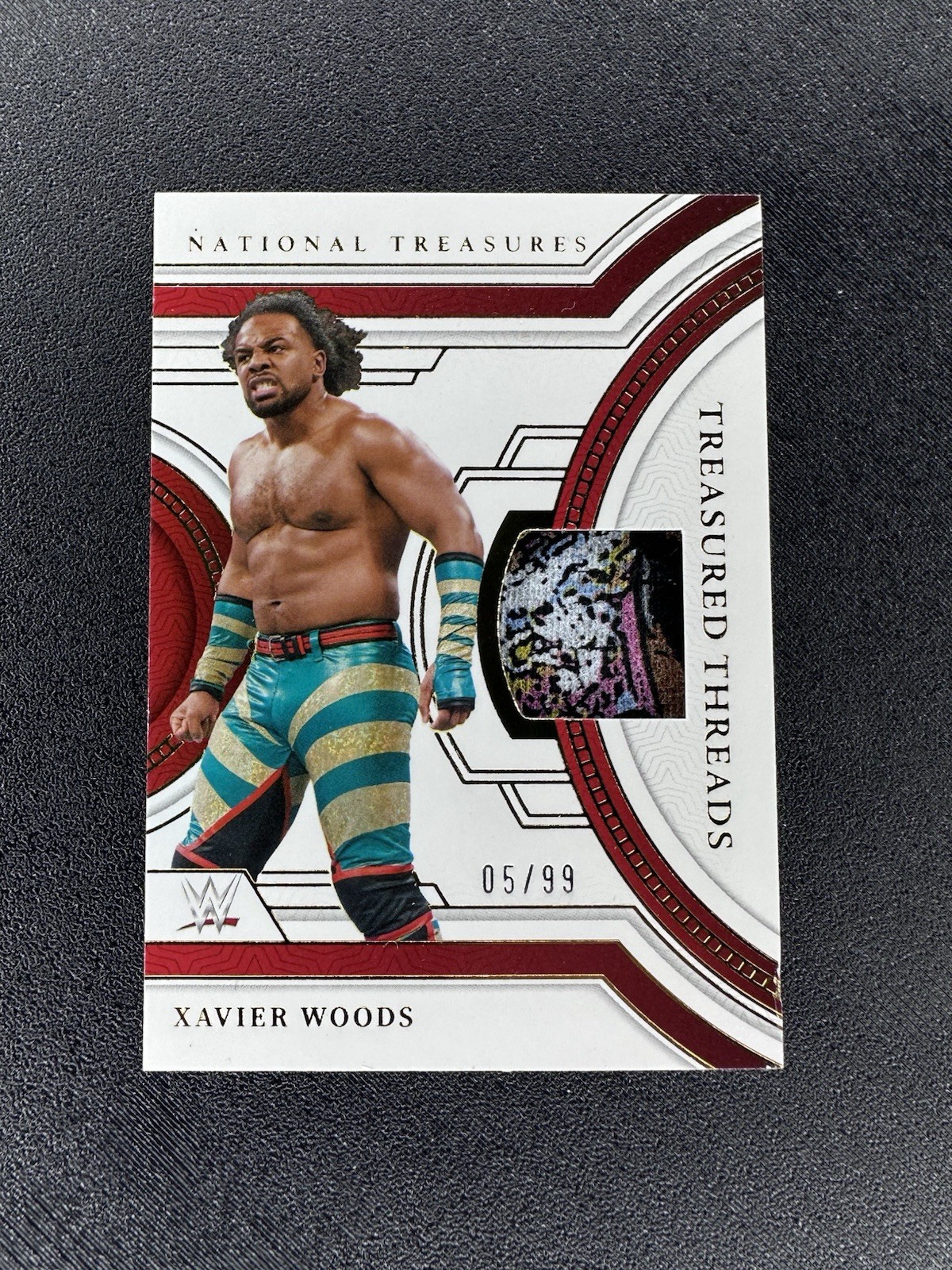 2024 Panini National Treasures WWE Xavier Woods #/99 Treasured Threads Relic SP 2024 Panini National Treasures WWE Xavier Woods #/99 Treasured Threads Relic SP