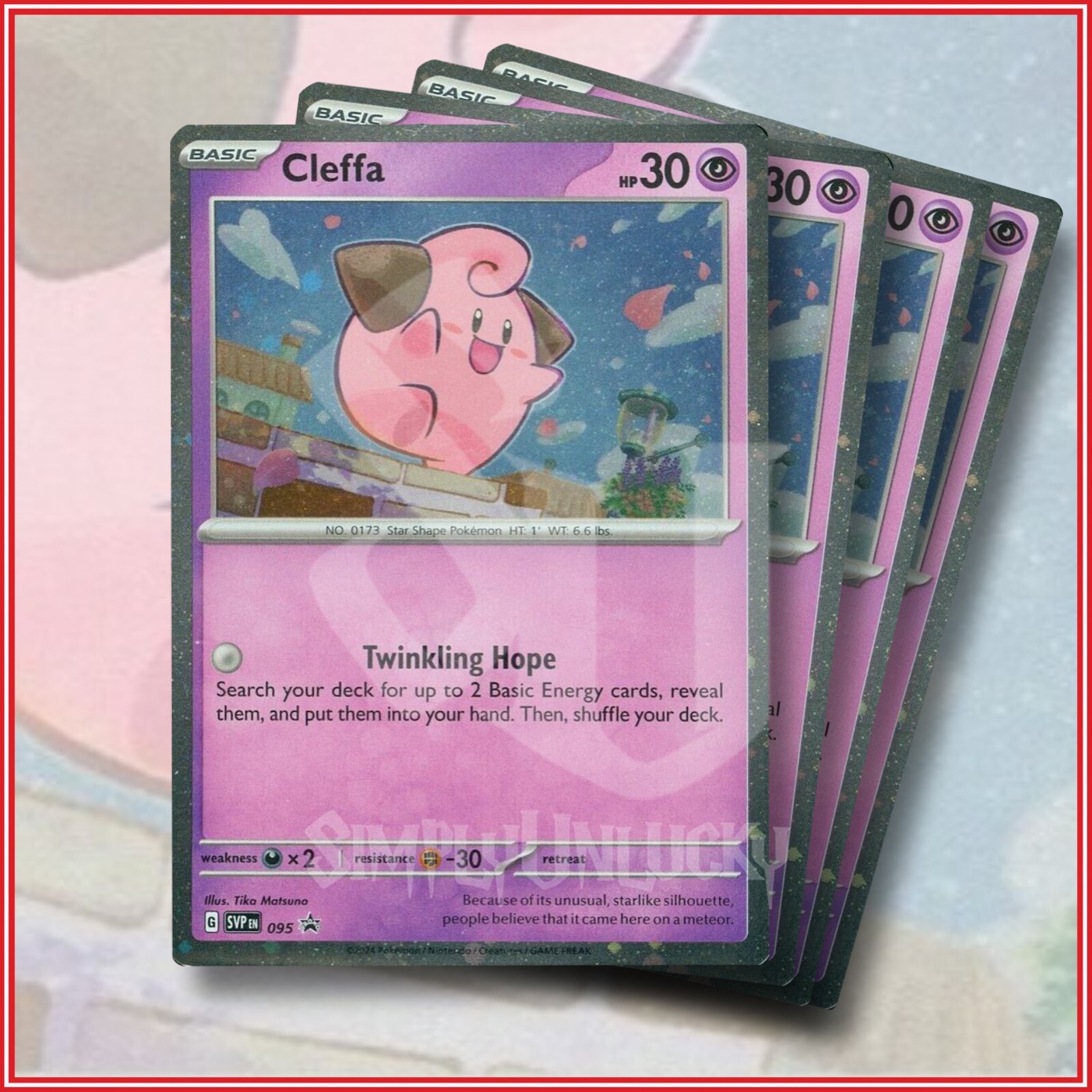 Pokémon TCG Cleffa 095 Rare Set of 4 Scarlet & Violet SVP