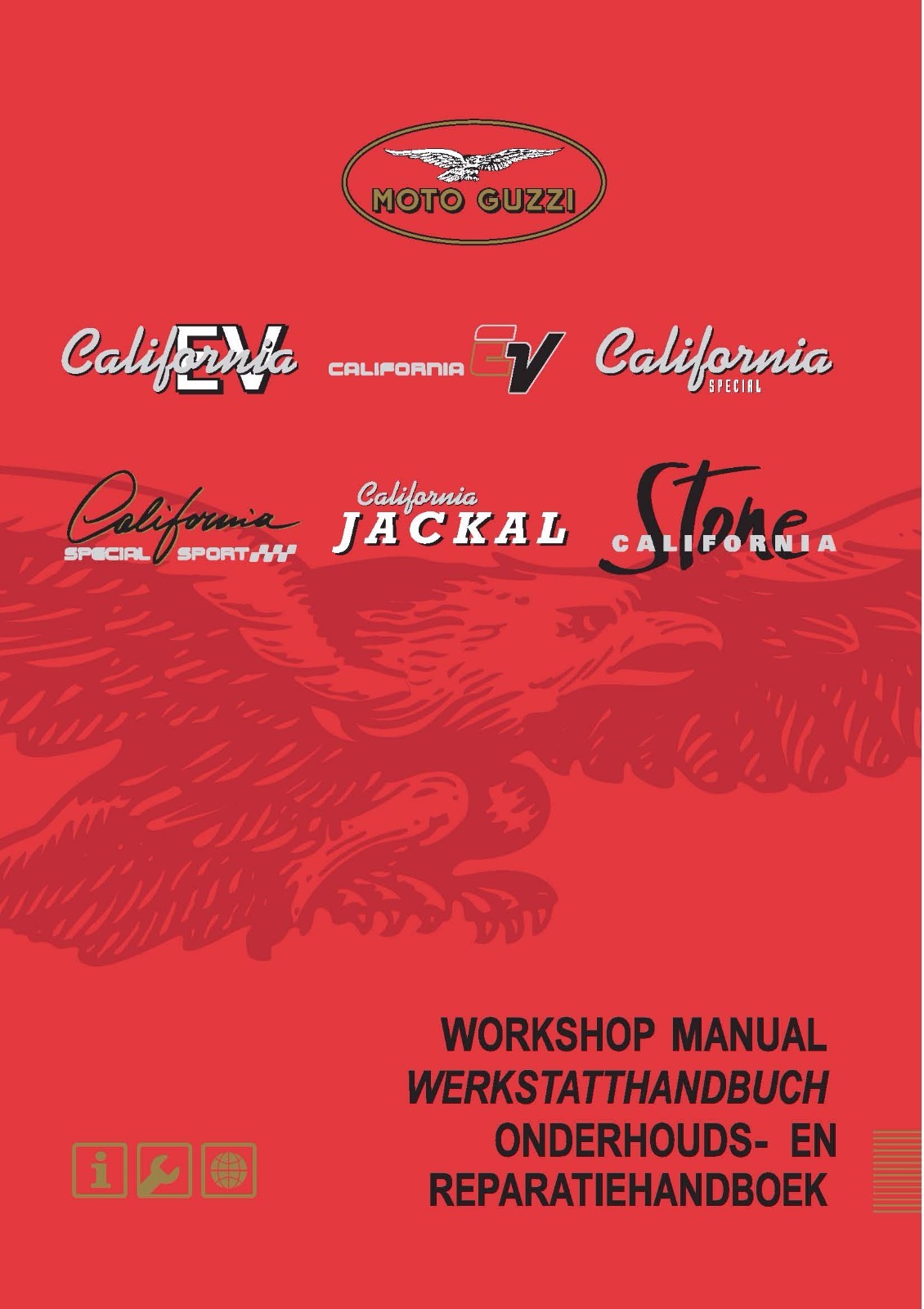 Moto Guzzi workshop service manual CALIFORNIA JACKAL Through 2003 model year