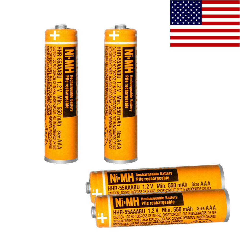 4PCS 550mAh AAA NI-MH Rechargeable 1.2V Cordless Phones Batteries for Panasonic