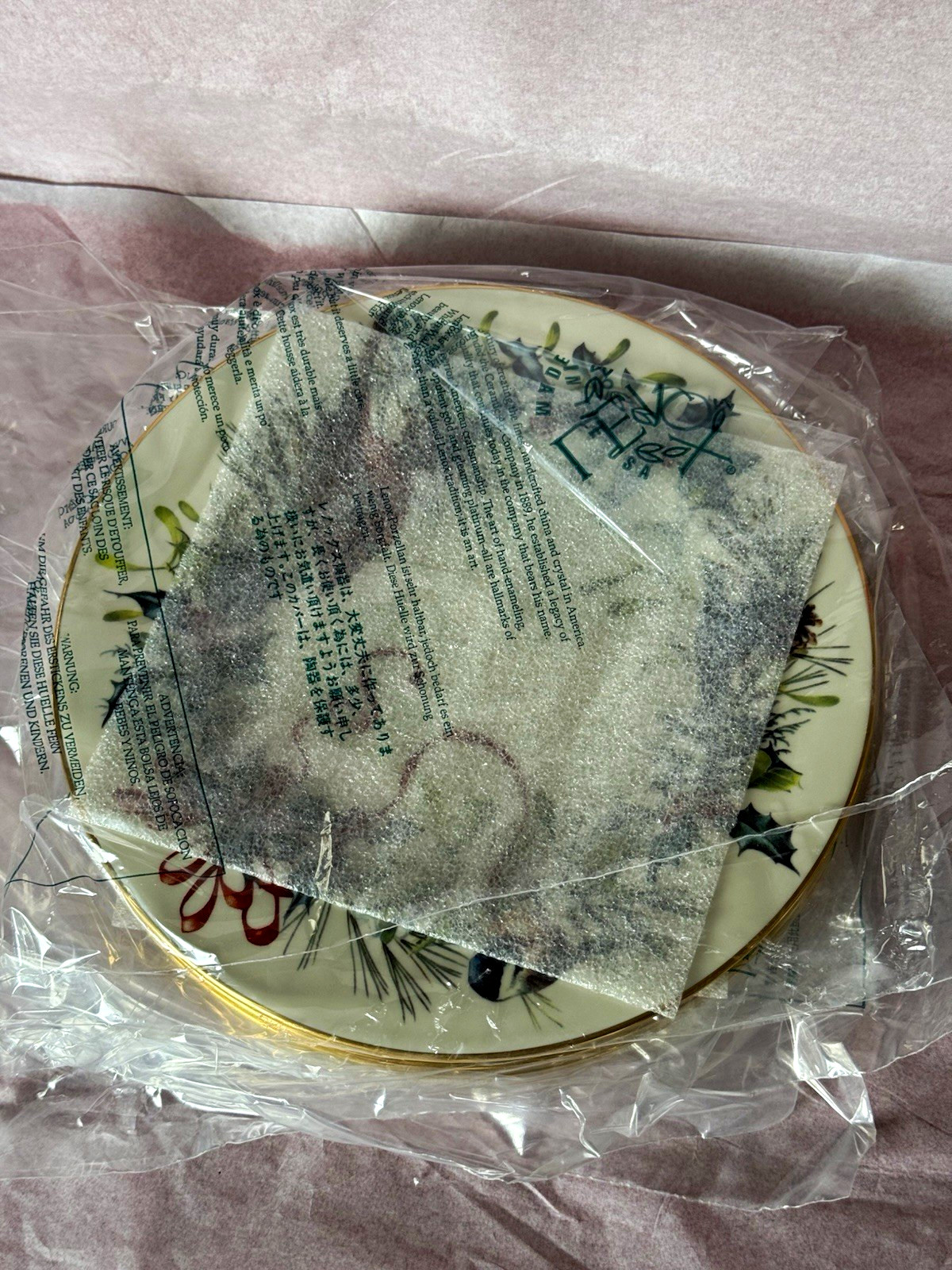 LENOX WINTER GREETINGS SALAD PLATES, SET OF 2, IVORY BONE CHINA, MADE IN THE USA