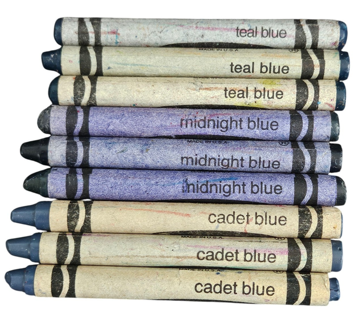 Discontinued Crayola Crayons Rare Retired Teal Blue Binney Smith Blues Lot of 9