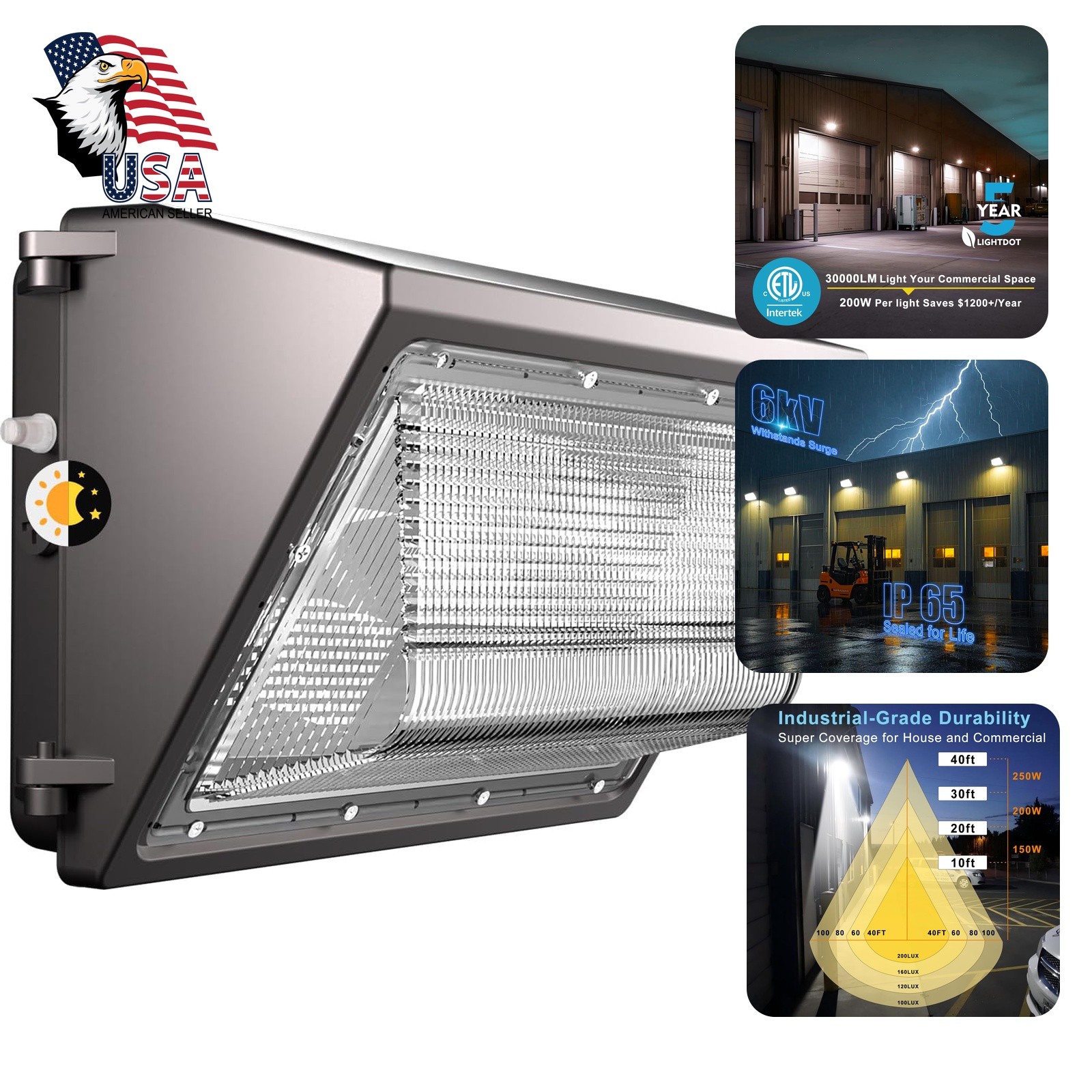 Lightdot Wall Mount Wall Pack 200W LED Exterior Light