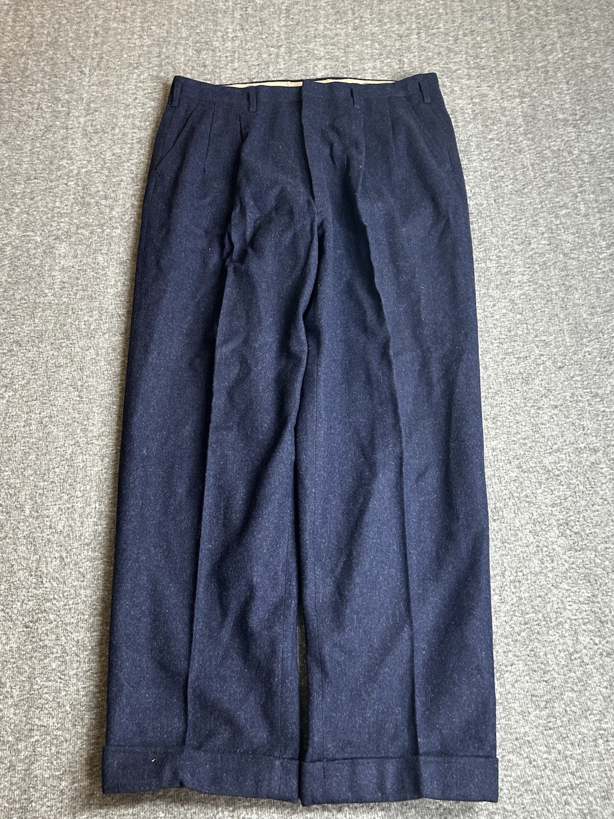 VTG 40’s Wool Drop Loop Trouser Pants Mens 34x30 Blue Navy Military Baggy 50’s VTG 40’s Wool Drop Loop Trouser Pants Mens 34x30 Blue Navy Military Baggy 50’s