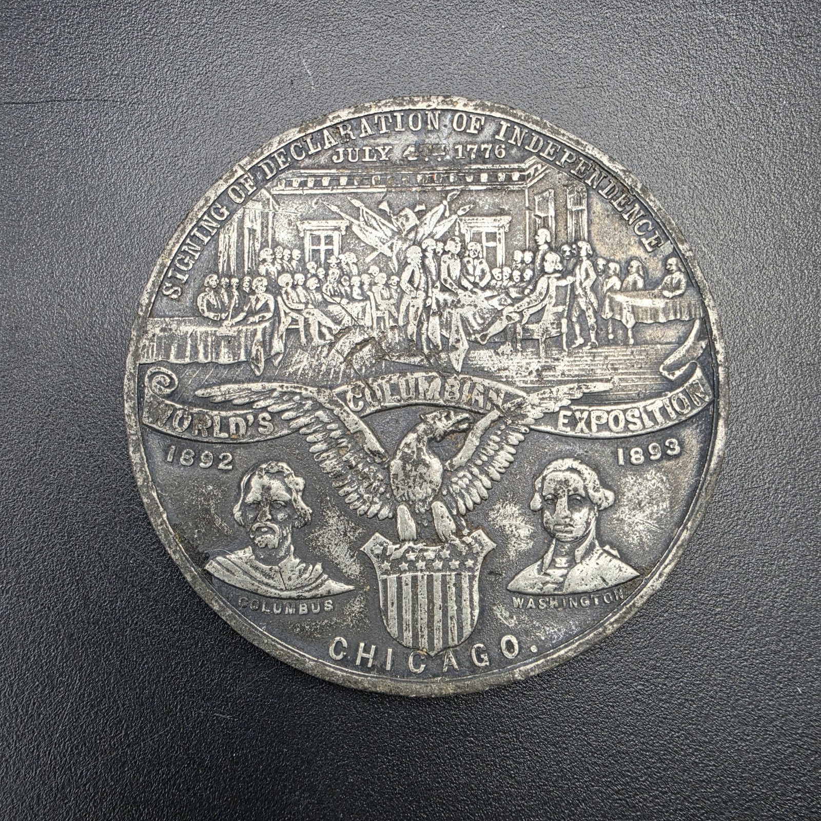 Antique 1892-1893 World\'s Columbian Exposition Chicago Illinois 2 1/4 inch Medal