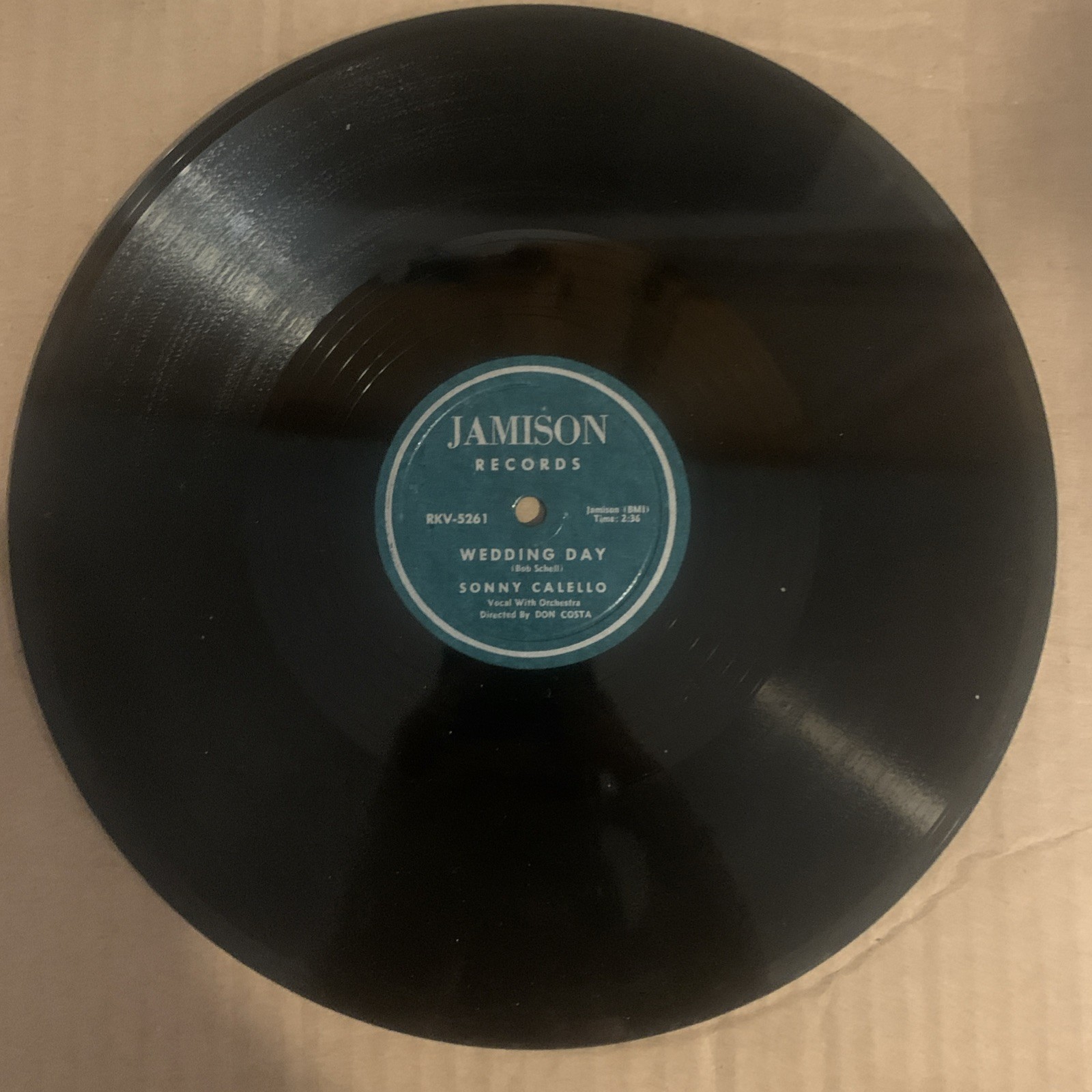 Sonny Calello, 78 rpm, V+, Wedding Day, RKV-5261