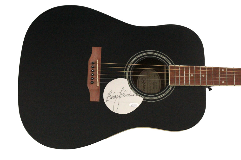 Brian Johnson ACDC Signed Autograph Full Size Gibson Epiphone Guitar w/ JSA COA