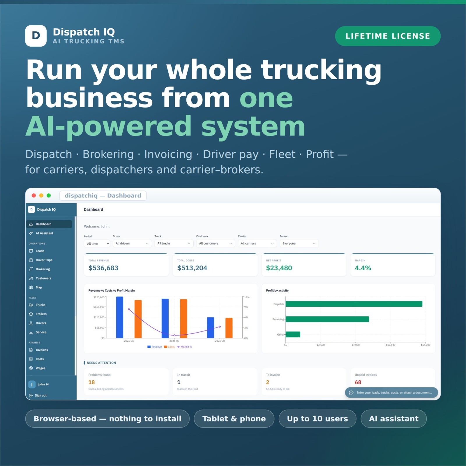 An AI–powered Trucking Management System for Carriers, Dispatchers