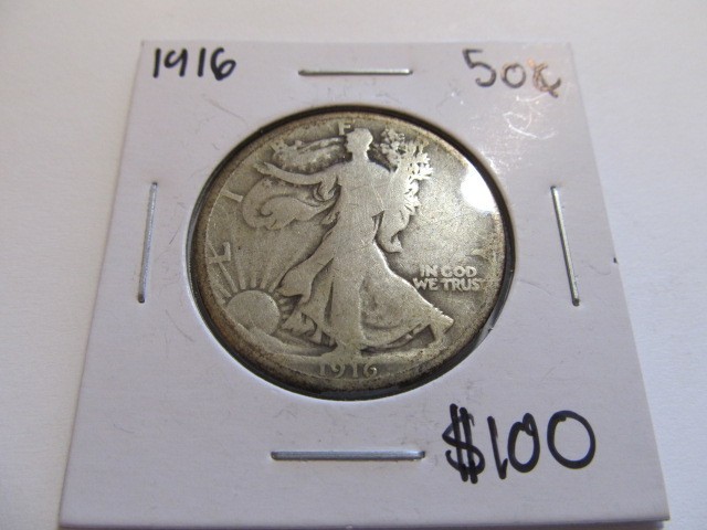 1916 Walking Liberty Silver Half Dollar*** Good Details*** Low Mintage 1916 Walking Liberty Silver Half Dollar*** Good Details*** Low Mintage