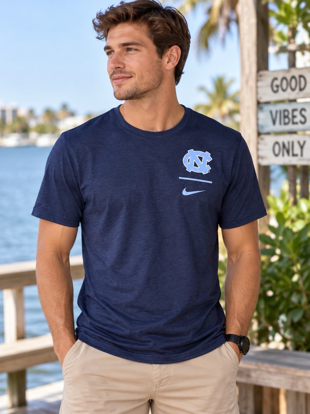 Nike UNC Tar Heels Dri-FIT T-Shirt Men\'s Medium Blue Athletic NCAA Nike 3762