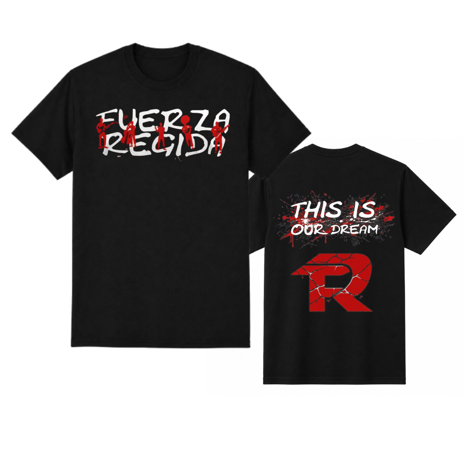 Unisex Casual T-Shirt Fuerza Regida Tribute Music Fan Art Heavy Cotton Reprint