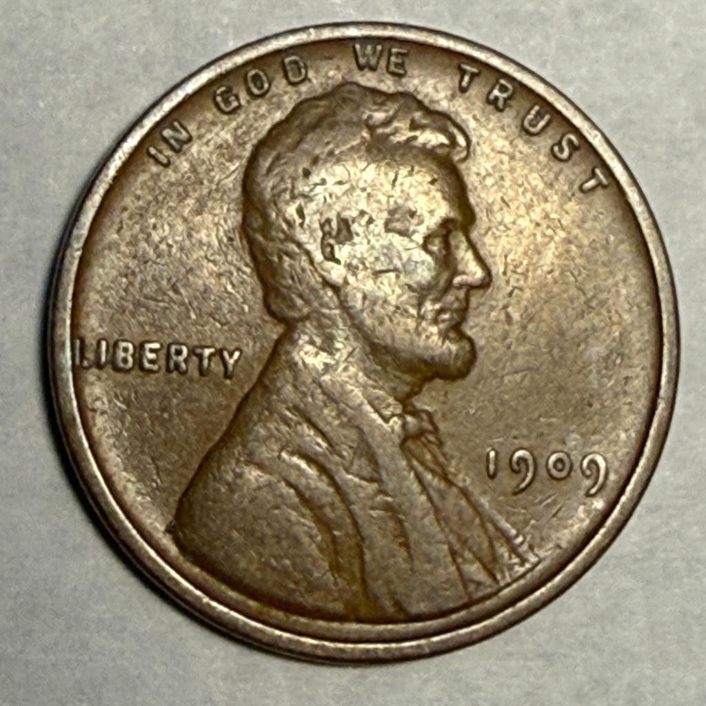 1909-VDB Lincoln wheat cent. VF. #g1