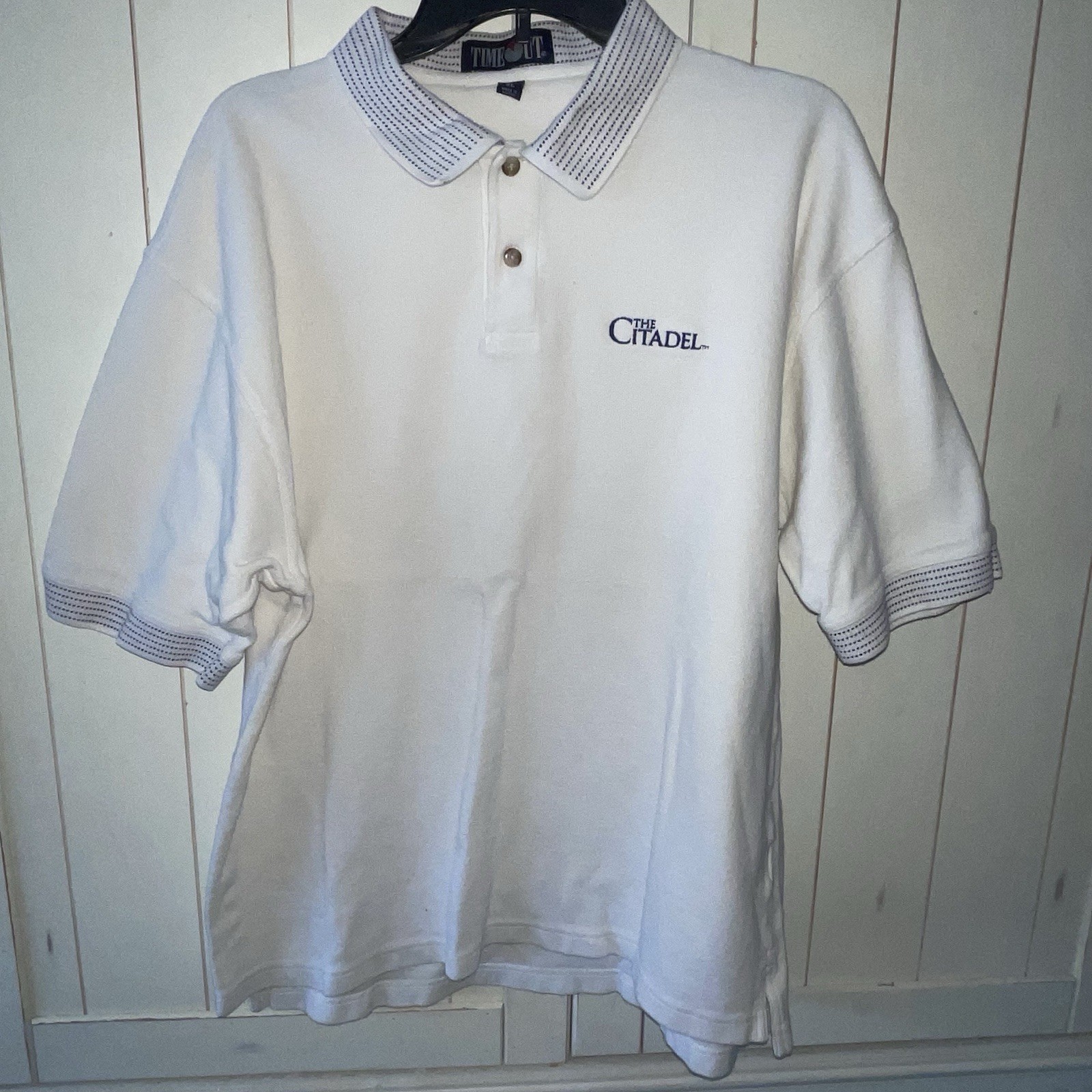 The Citadel Men\'s Sz XL Cream Polo Military College Academy South Carolina The Citadel Men\'s Sz XL Cream Polo Military College Academy South Carolina
