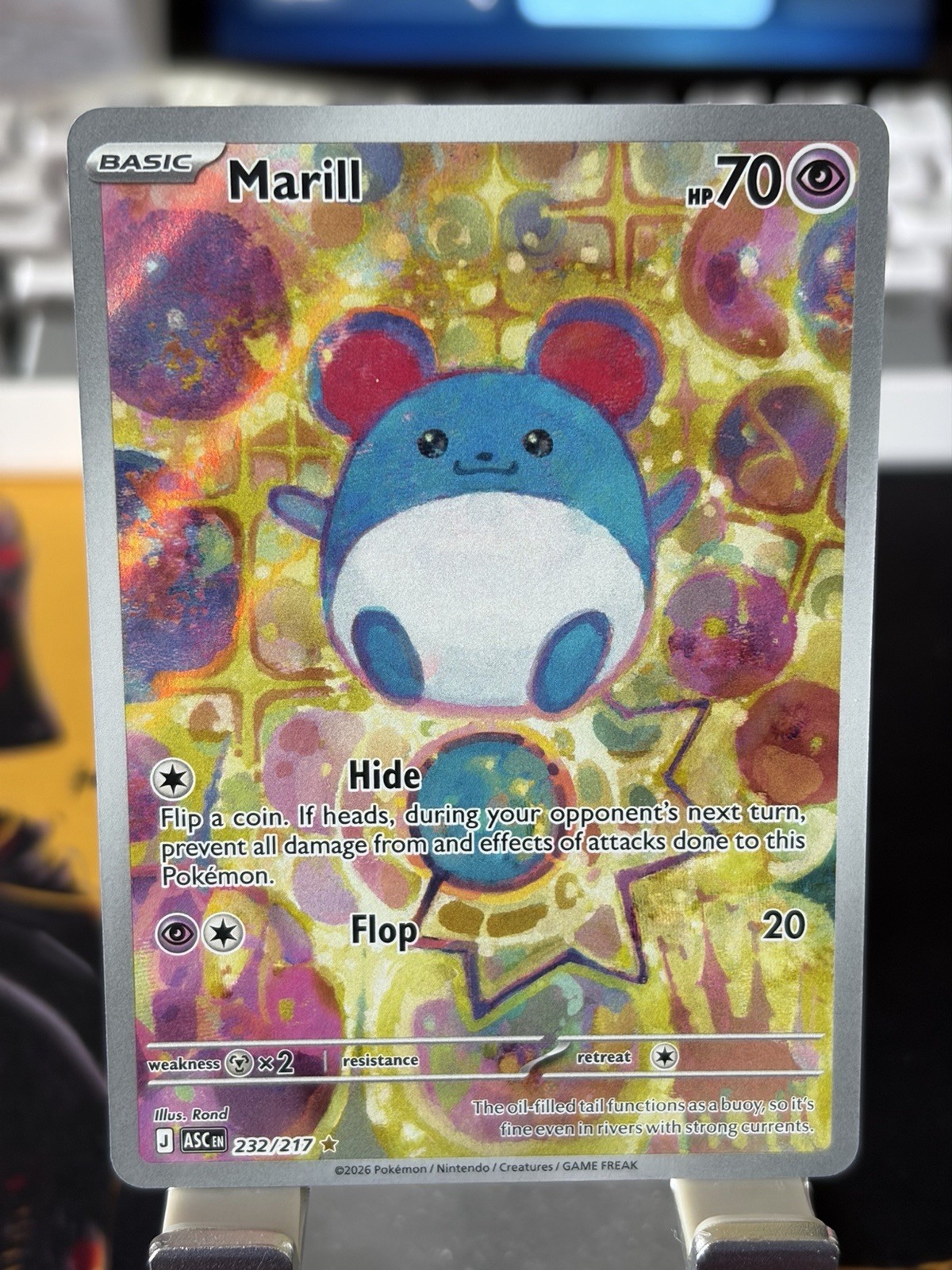 Marill 232/217 Illustration Rare Ascended Heroes Pokemon Card Holo Near Mint NM