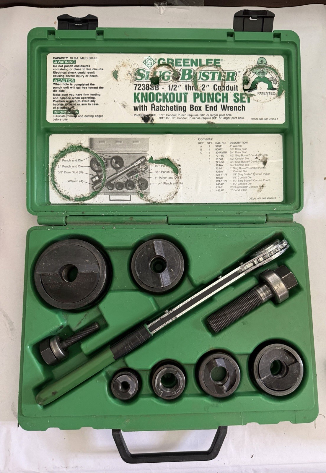 Greenlee 7238SB Manual Punch Driver Set w/case Greenlee 7238SB Manual Punch Driver Set w/case