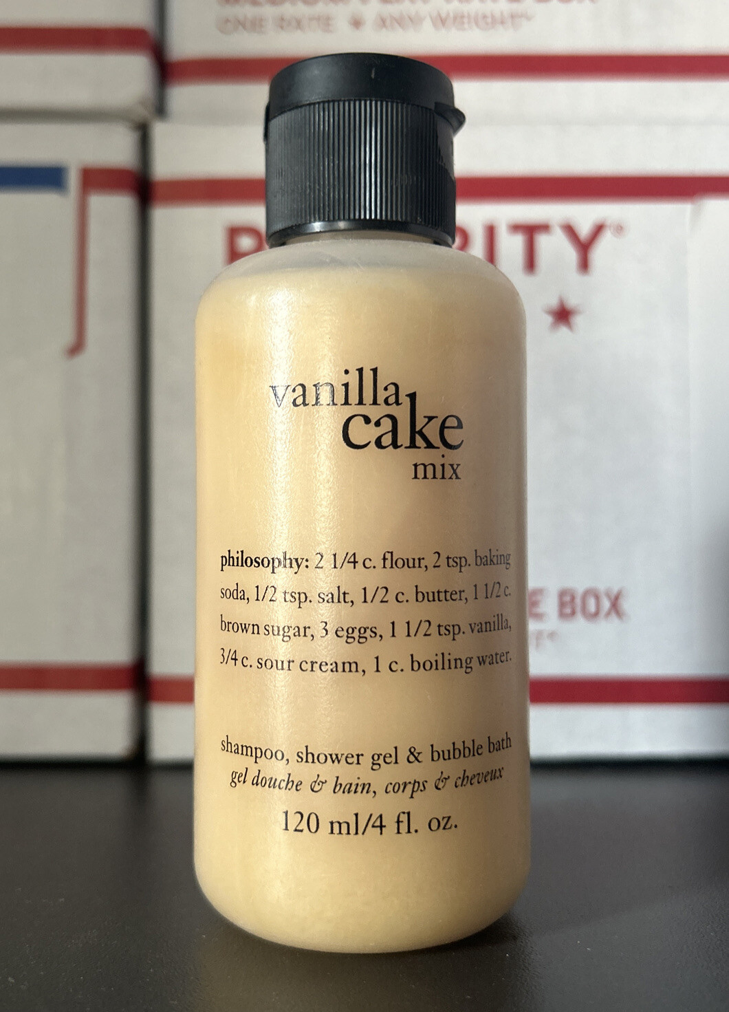 NEW Sealed 4 OZ Philosophy VANILLA CAKE MIX Shampoo Shower Gel & Bubble Bath NEW Sealed 4 OZ Philosophy VANILLA CAKE MIX Shampoo Shower Gel & Bubble Bath