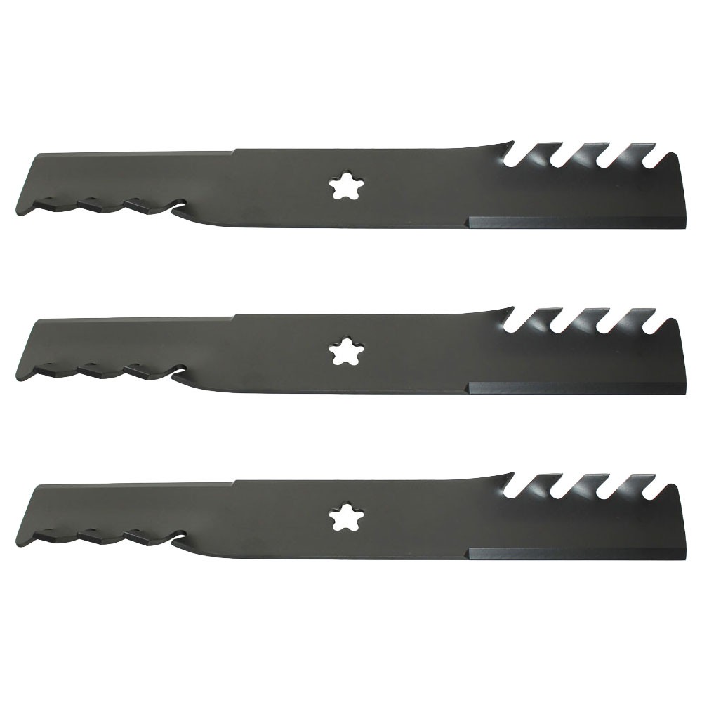 Qty 3: Toothed Mulching Blade  Fits Husqvarna Replaces 532187254
