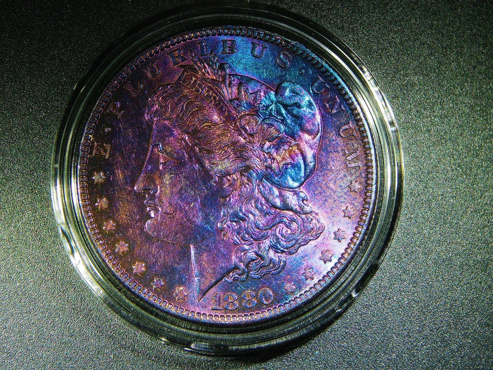 AU 1880-O TONED MORGAN SILVER DOLLAR HARD DATE BEAUTIFUL COLLECTORS COIN M-2118