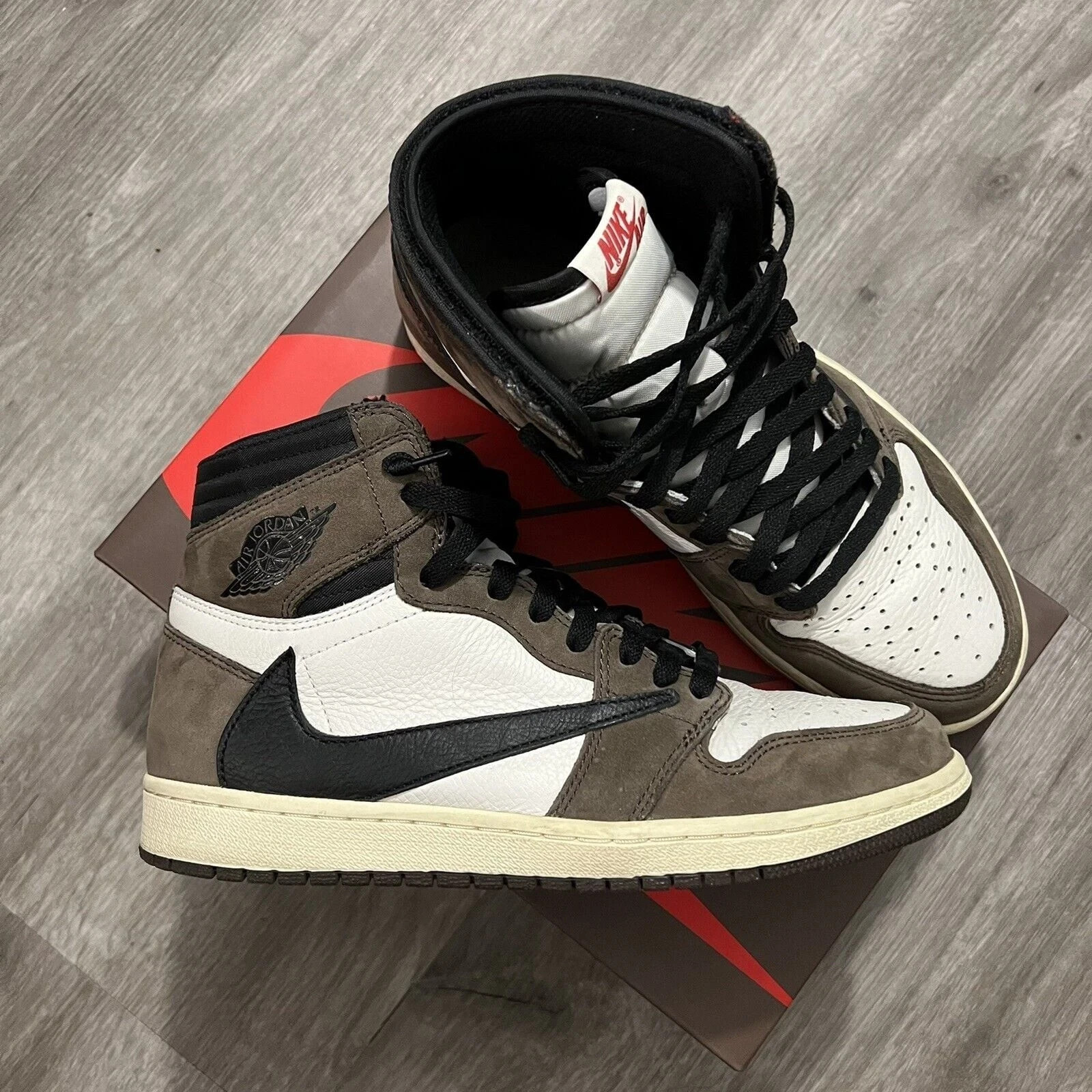Men\'s All Size US Travis Sc0tt X Jordan 1 Retro High OG \'Mocha\' - CD4487-100