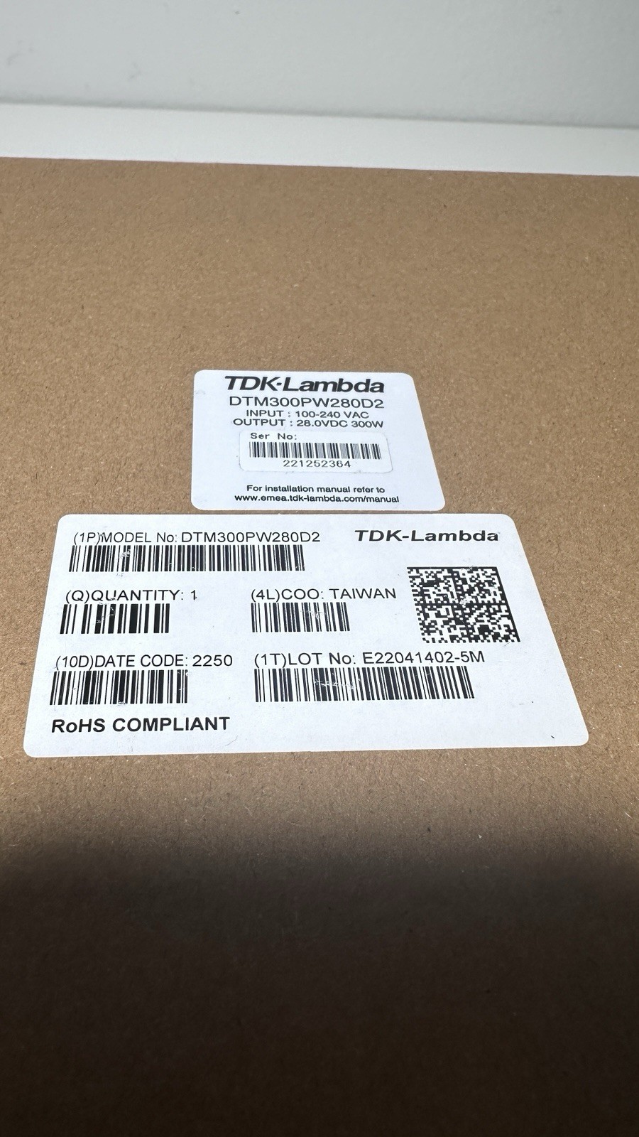 New - TDK-Lambda DTM300PW280D2 28VDC 300W  11Amp Output/30 Day Warranty