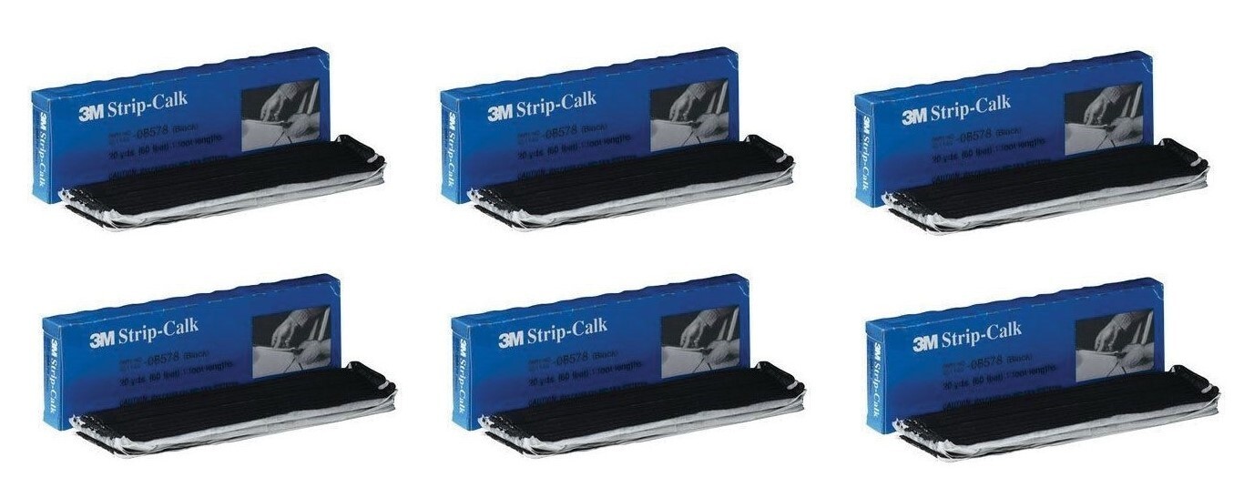 3M 08578 1 Foot Strip Calk, Black, 60 per Box (6 Pack)