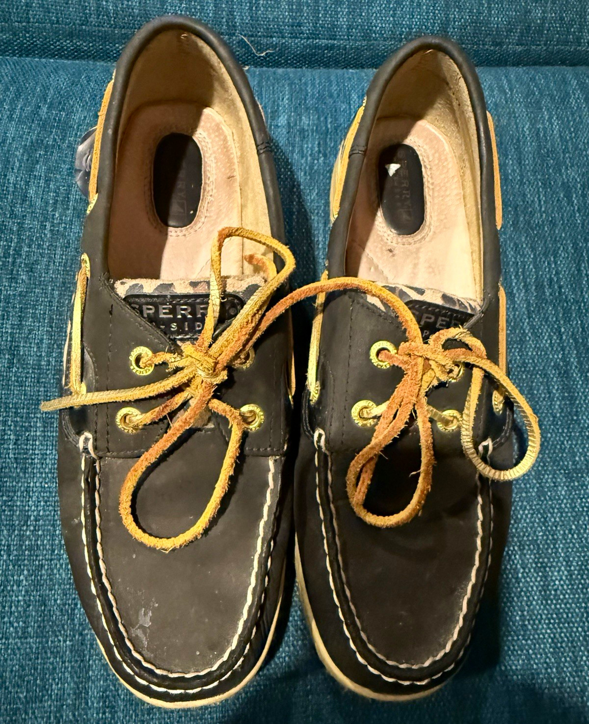 Sperry Top-Sider Women’s Brown Black Animal Print Lace-Up Boat Shoes Nautical Sperry Top-Sider Women’s Brown Black Animal Print Lace-Up Boat Shoes Nautical