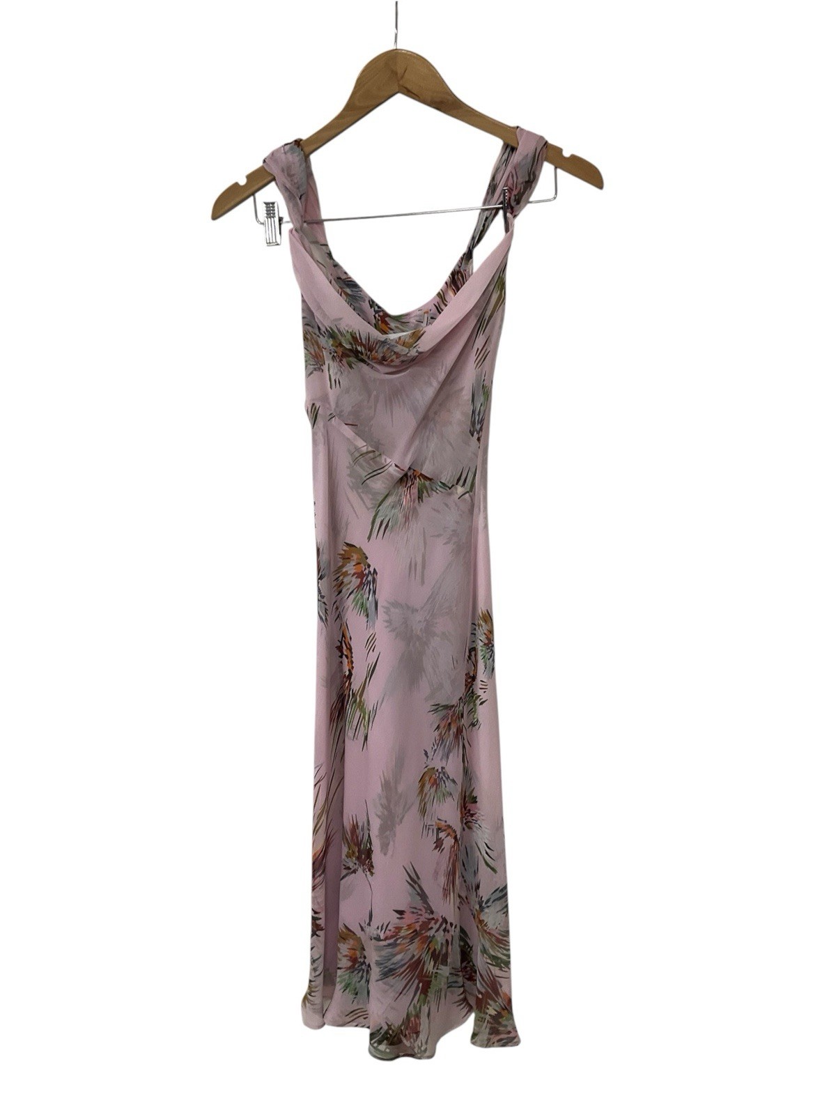 Vintage Y2K Diane Von Furstenberg Silk Bias Dress Lavender Floral 2