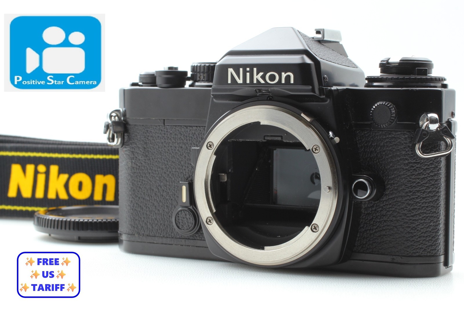 🎦👀s/n 412**** ✨MINT✨ Nikon FE Black SLR body 35mm Film Camera From JAPAN