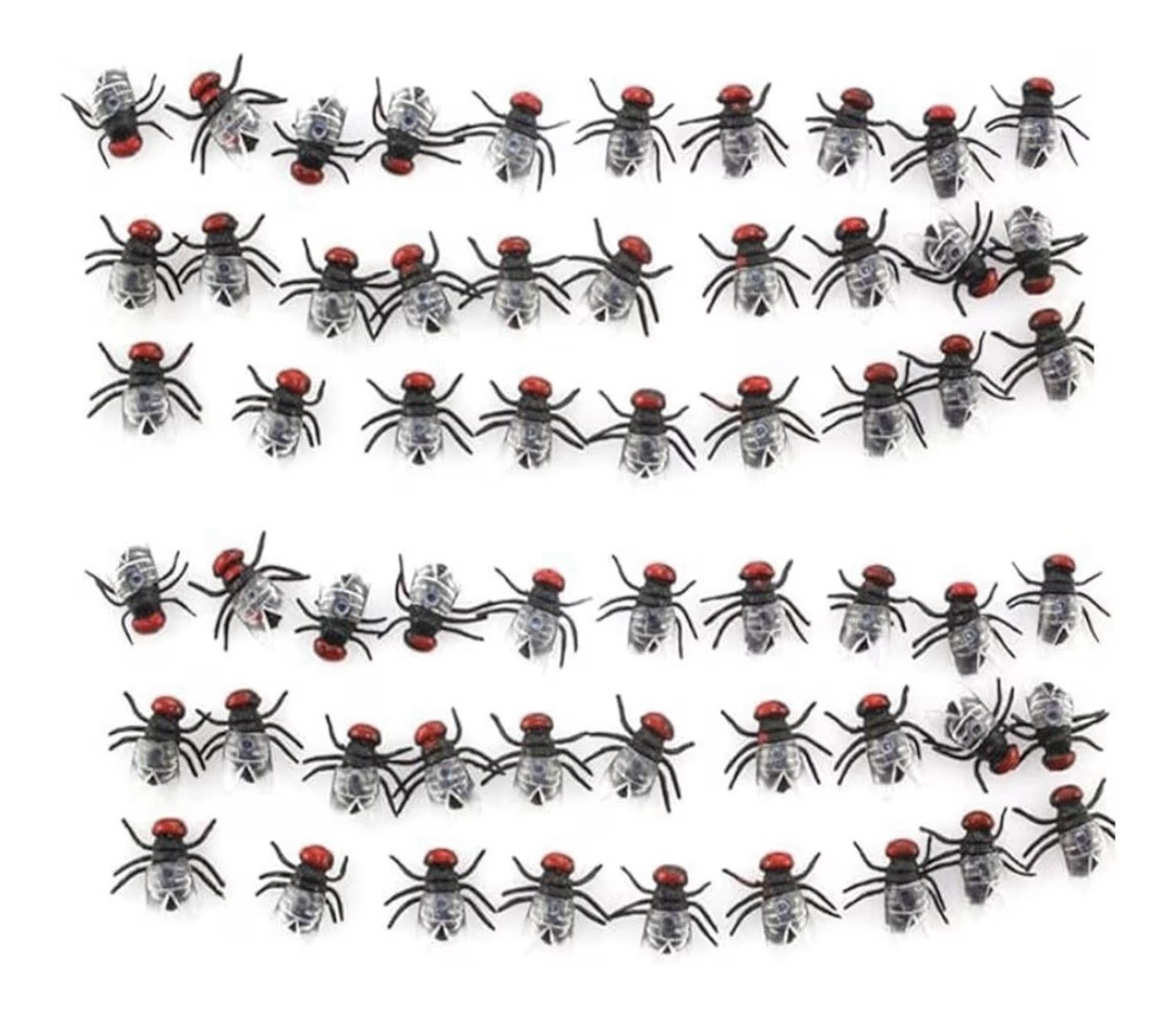 100pcs Plastic Flies Joke Novelty Toys