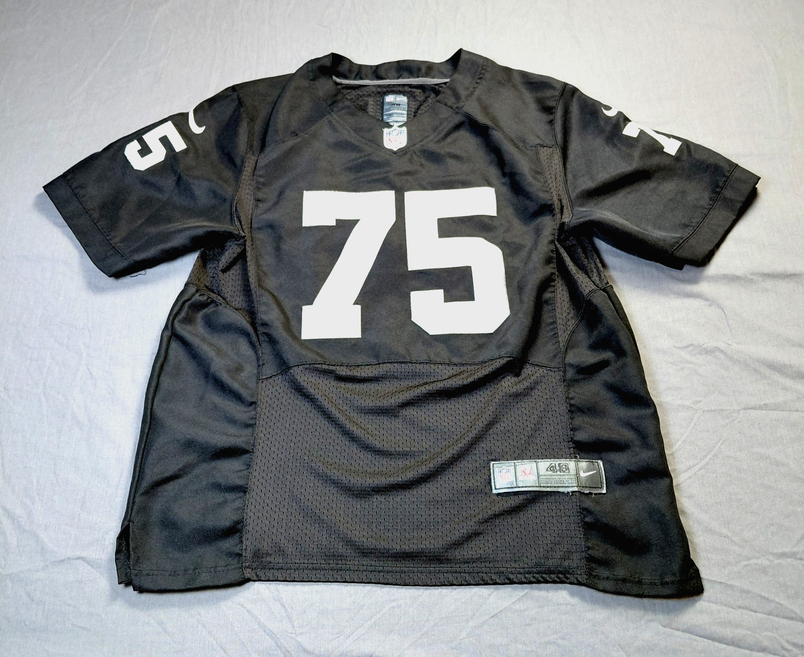 Nike NFL On Field Howie Long Raiders Jersey #75 Black Stitched Mens 48 XL