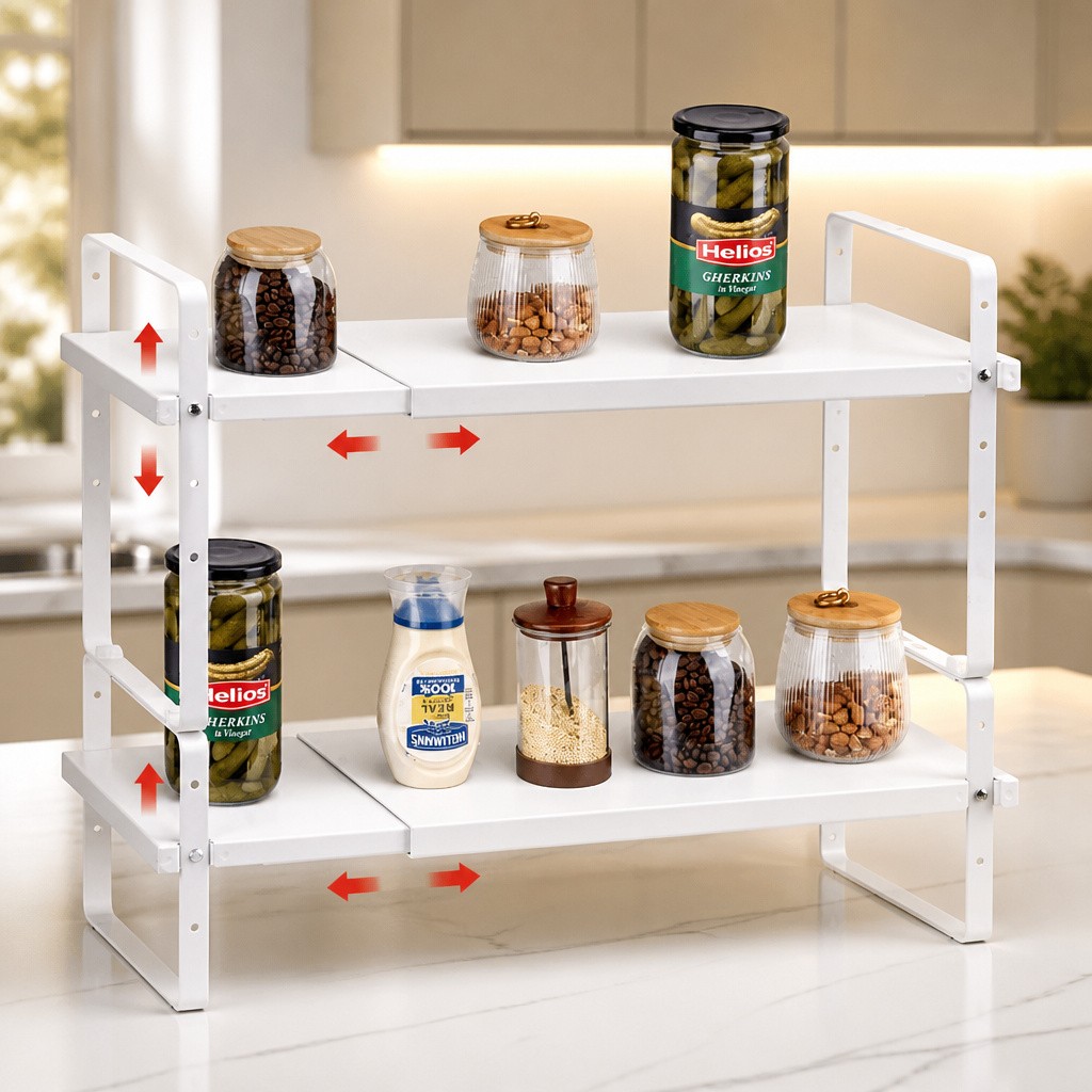 Uimoso Kitchen Storage Rack 2 Tier Steel Cabinet Organizer Shelf New Uimoso Kitchen Storage Rack 2 Tier Steel Cabinet Organizer Shelf New