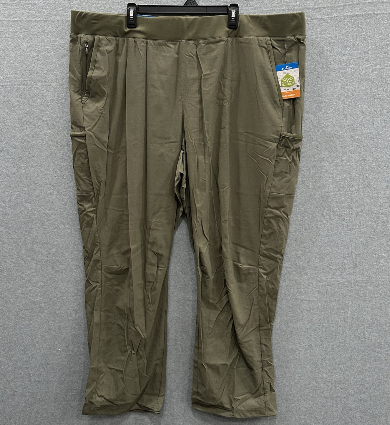 🔥 Columbia Leslie Falls Pants Women\'s 3X Stone Green Pull-On Hiking NWT