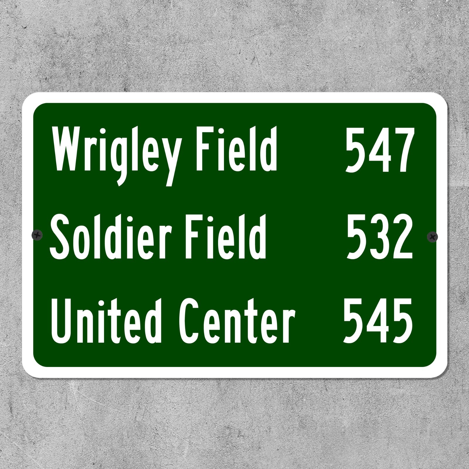 Custom Chicago Sports Stadium Distance Sign Personalized Bears Cubs Bulls Fan