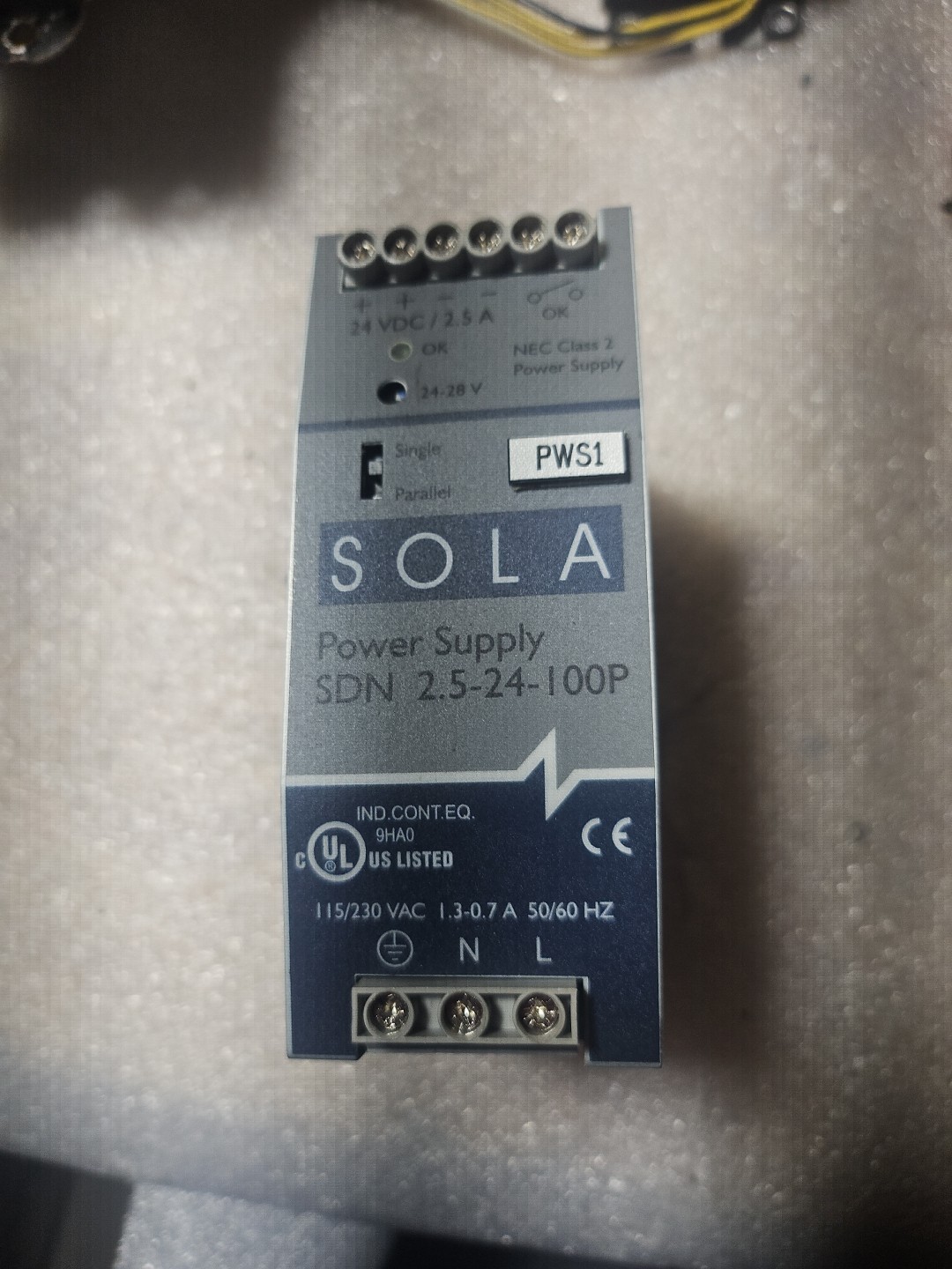 NEW SOLA/HEAVY-DUTY SDN 2.5-24-100P POWER SUPPLY SDN2524100P