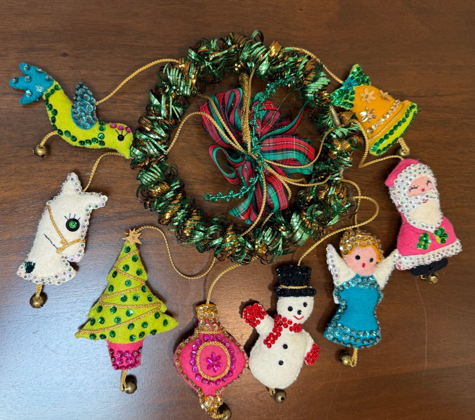 Vintage 1965 Handmade Bucilla Jeweled Mobile Christmas Ornament Kit 1851 Felt Vintage 1965 Handmade Bucilla Jeweled Mobile Christmas Ornament Kit 1851 Felt
