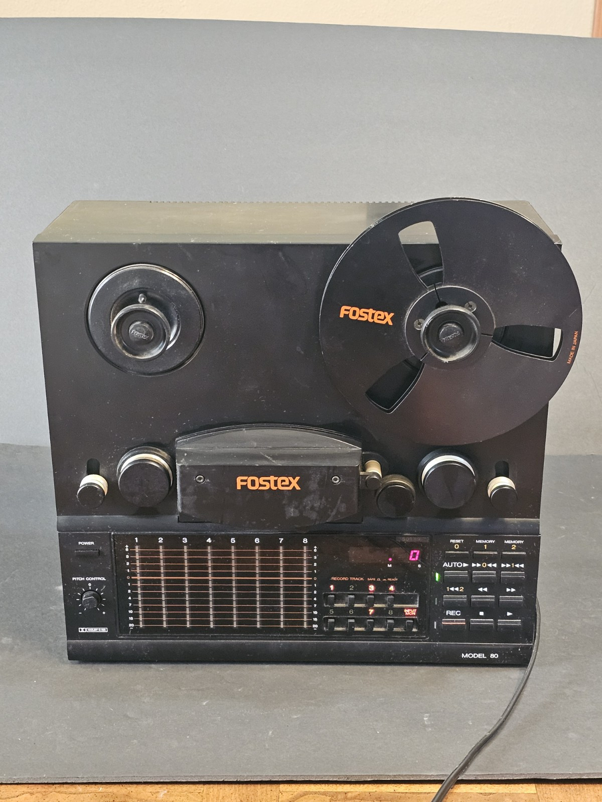 Fostex Model 80 Eight 8 Track Reel-to-Reel Analog Tape Multitrack WORKS VIDEO