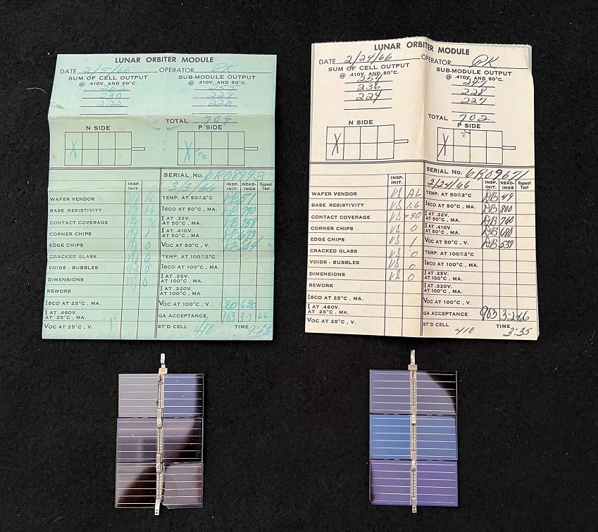 NASA Apollo Lunar Orbiter program - Two Working Solar Cells NASA Apollo Lunar Orbiter program - Two Working Solar Cells