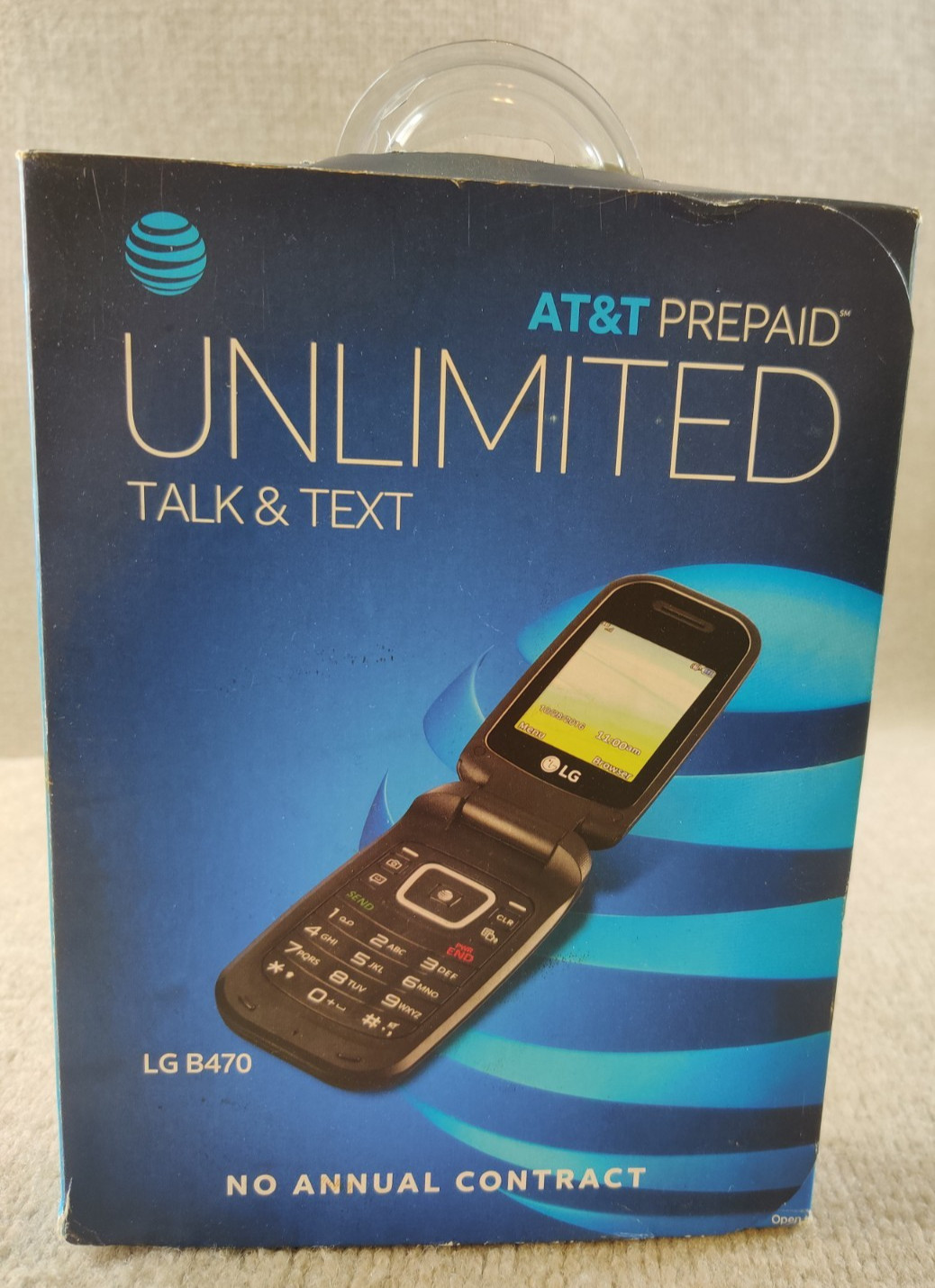 AT&T LG B470 Prepaid Unlimited Talk and Text Flip Phone Black No Contract