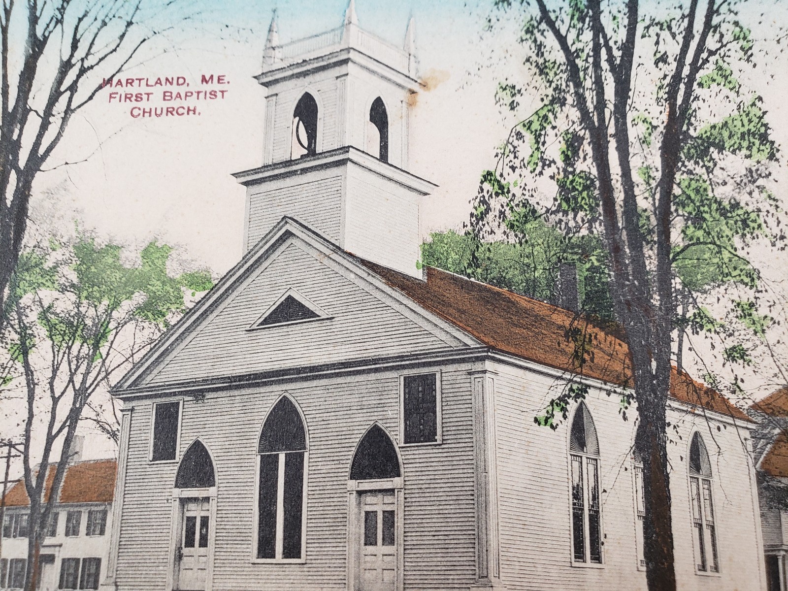 C 1910 First Baptist Church Hartland Maine DB Postcard 