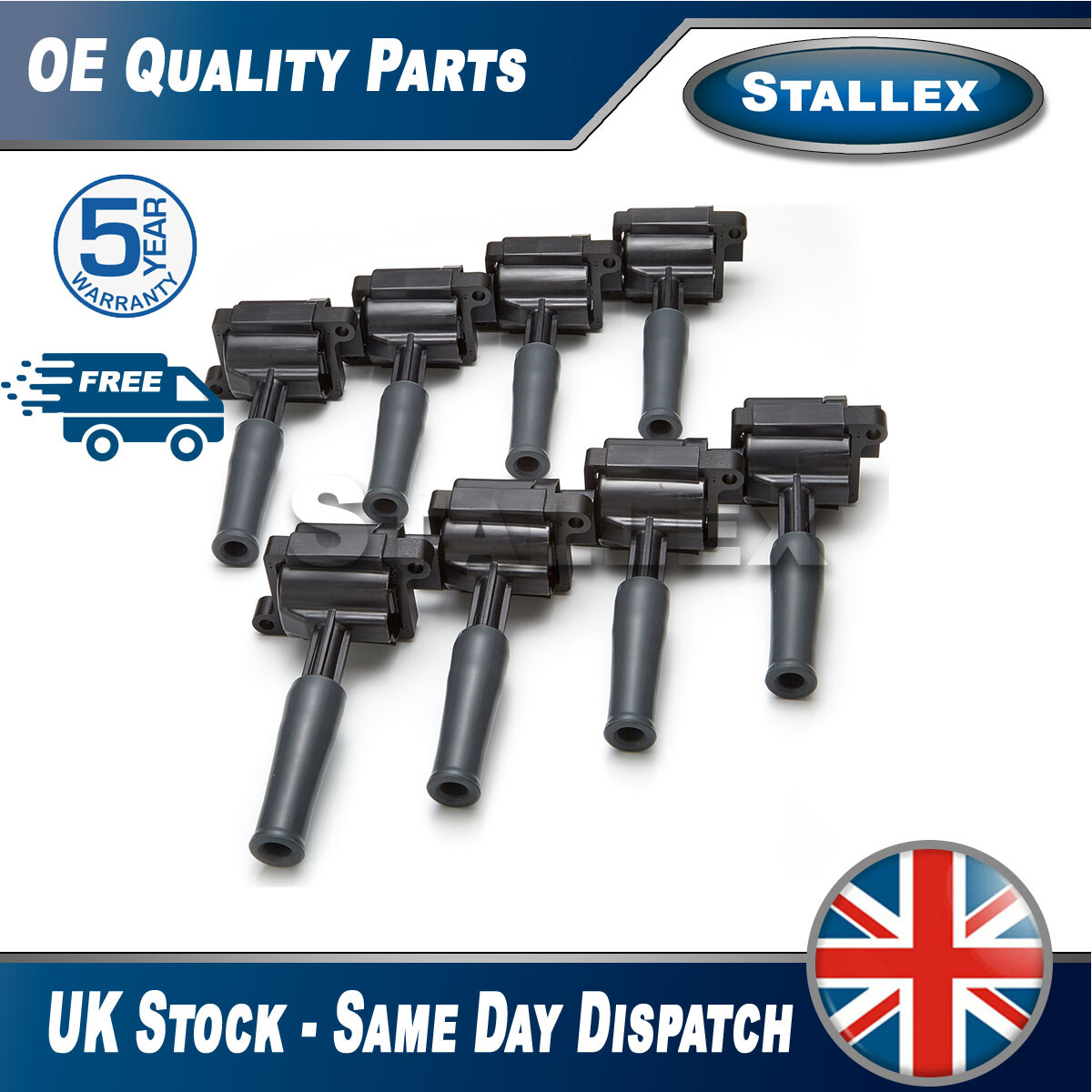 Stallex 8X FOR JAGUAR XJ8 X308 3.2 PETROL (1997-02) IGNITION COIL PACKS PACK PEN