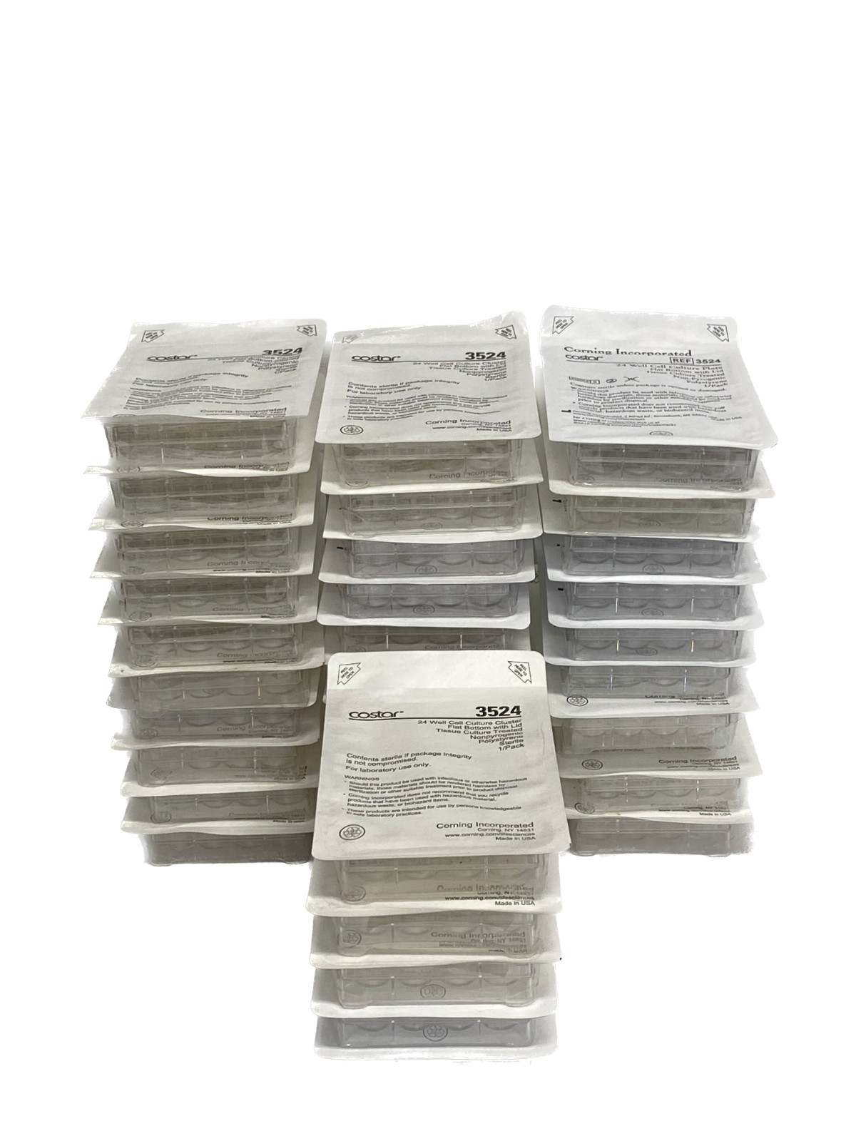 (35) Corning Costar 24-Well Polystyrene TC Treated Cell Culture Plate 3524