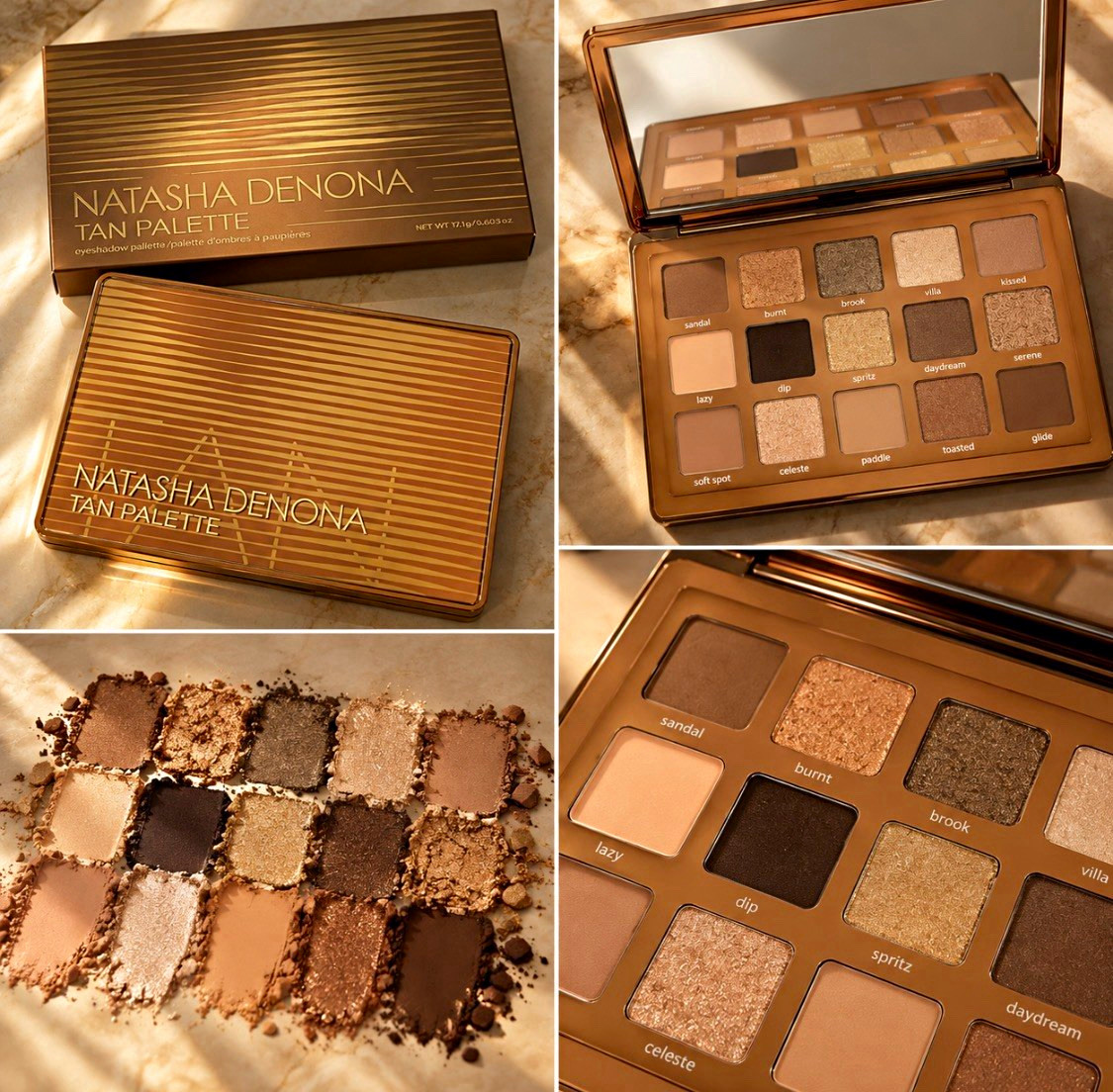 Natasha Denona Tan Palette Eyeshadow Matte/Shimmer/Metallic 0.63oz